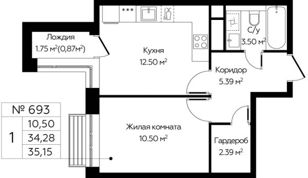 1 комната до 35.15