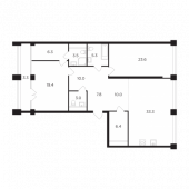 2-комнатная квартира 127,85 м²