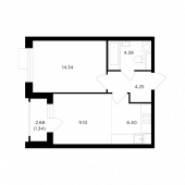 2-комнатная квартира 41,82 м²