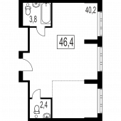 2-комнатная квартира 46,4 м²