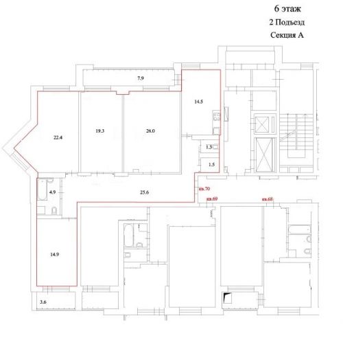 Многокомнатная, квартира, 127.6 м²