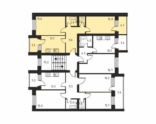 Многокомнатная, квартира, 106.8 м²