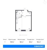 1-комнатная квартира 32,3 м²