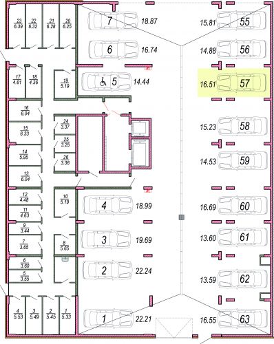 Машиноместа, 16.5 м²