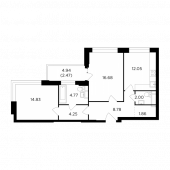 2-комнатная квартира 67,69 м²