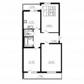 3-комнатная квартира 87,3 м²