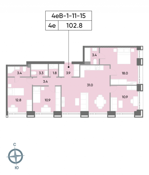 4 комнаты до 102.8