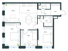 4-комнатная квартира 80,2 м²