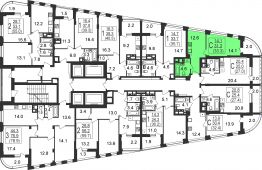 1-комнатная квартира 33,3 м²