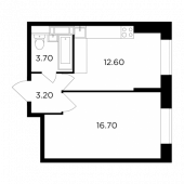 1-комнатная квартира 36,2 м²