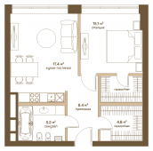 1-комнатная квартира 52,1 м²