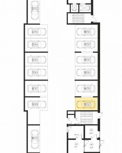 Машиноместа, 16.2 м²