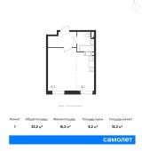 1-комнатная квартира 32,2 м²