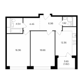 2-комнатная квартира 67,69 м²