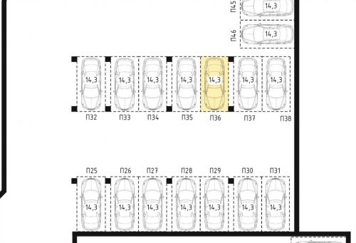 Машиноместа, 14.3 м²