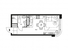 1-комнатная квартира 25,4 м²