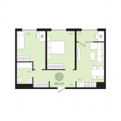 2-комнатная квартира 60,8 м²