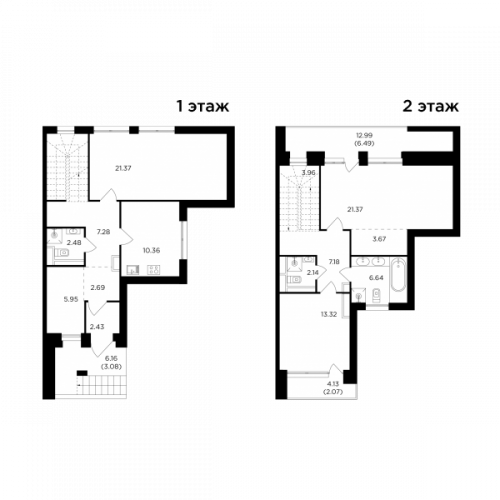 3-комнатная, 122.48 м²