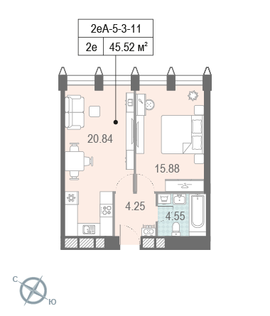 1 комната до 45.52