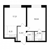 2-комнатная квартира 54,8 м²