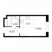 1-комнатная квартира 23,7 м²