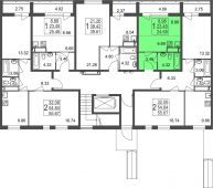 1-комнатная квартира 24,68 м²