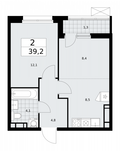 2 комнаты до 39.2