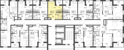 1-комнатная квартира 26,7 м²