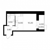 1-комнатная квартира 25,5 м²