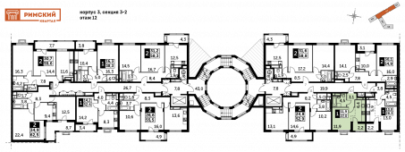 1-комнатная квартира 27 м²