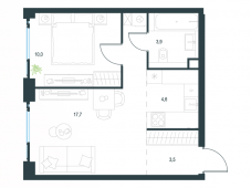 2-комнатная квартира 39,7 м²