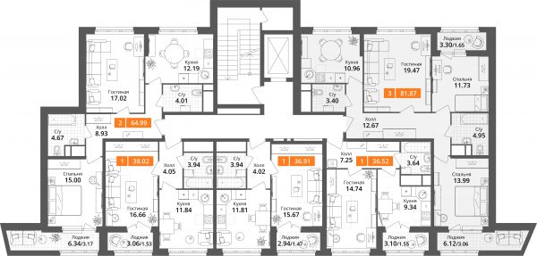 3 комнаты до 81.87