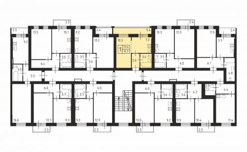 1-комнатная, квартира, 23.6 м²