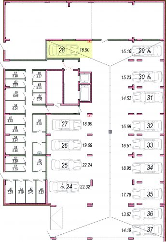 Машиноместа, 16.9 м²