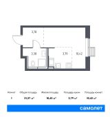 1-комнатная квартира 21,37 м²