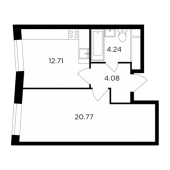 1-комнатная квартира 41,8 м²