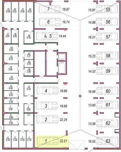 Машиноместа, 22.2 м²