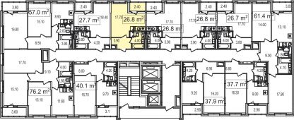 1-комнатная квартира 26,8 м²