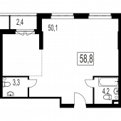 2-комнатная квартира 58,8 м²
