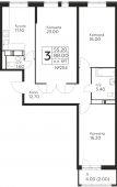 3-комнатная квартира 88 м²