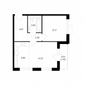 2-комнатная квартира 47,78 м²