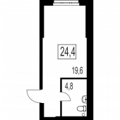 1-комнатная квартира 24,4 м²