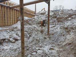 Разработка котлована, работы в подземной части здания