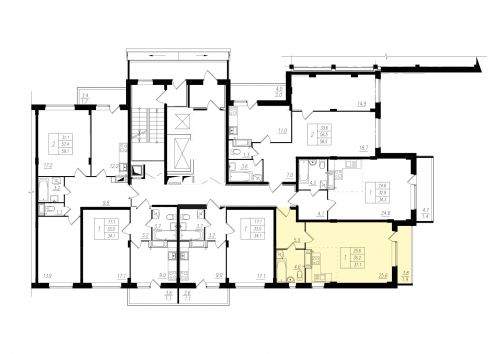 1-комнатная, квартира, 35.5 м²
