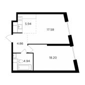 2-комнатная квартира 51,52 м²