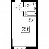 1-комнатная квартира 25,6 м²