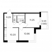 2-комнатная квартира 47,56 м²