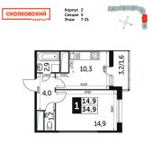 1-комнатная квартира 34,9 м²