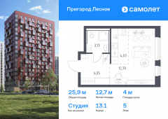 1-комнатная квартира 25,91 м²