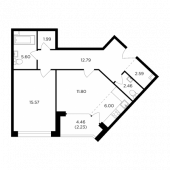 2-комнатная квартира 61,03 м²